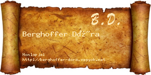 Berghoffer Dóra névjegykártya