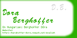 dora berghoffer business card